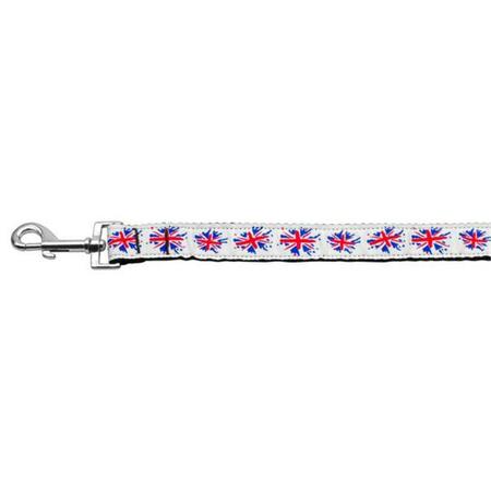 MIRAGE PET PRODUCTS Graffiti Union Jack- UK Flag Nylon Ribbon Leash 1 inch wide 4ft Long 125-021 1004